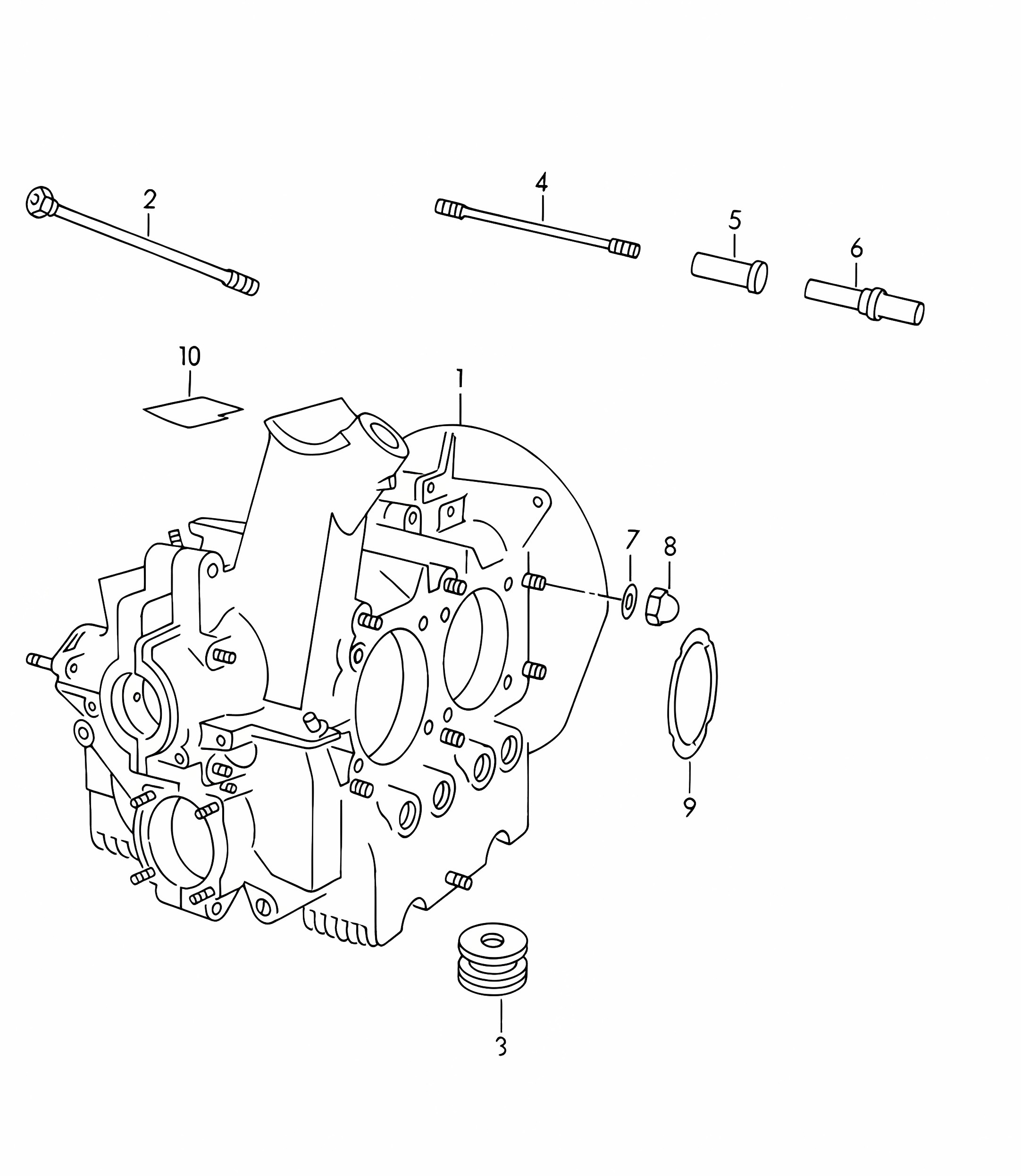 Crankcase housing (Model: 1100, 1300, 1300 S, 1300 A, 1500, 1500 S) 356, 356A 1950-1959
