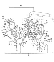 Carter moteur (Modèle : CARRERA 1600 GS/GT) 356, 356A 1950-1959