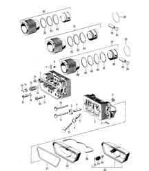 Cylinder head / Cylinder with piston (Model: 1300, 1300 S, 1500, 1500 S, 1600, 1600 S) 356, 356A 1950-1959