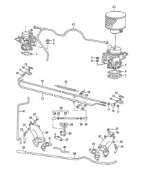 Carburateur / SOLEX 32PBJ / SOLEX 40PJCB / Et conduite d'alimentation en carburant / Pompe à essence 356 1950-55