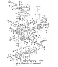 Single parts for Carburettor - SOLEX 40 PBIC - M >> 81 200 (Model: 527/528, 1600 S) 356, 356A 1950-1959