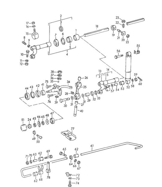 Diagram 401-000 Porsche Cayman 987C / 981C (2005-2016) Assale anteriore, sterzo 