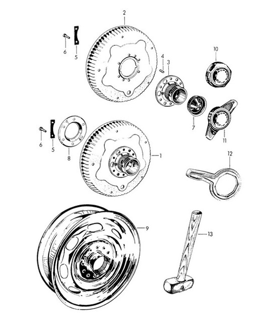 Diagram 601-005 Porsche 997 MK1 Carrera 2S 3.8L 2005-08 Wheels, Brakes