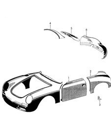 Exterior panelling / Wing - REAR - (Model: CABRIO) 356 / 356A 1950-1959