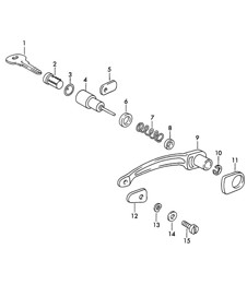 Outer door handle And Single parts 356 / 356A 1950-1959