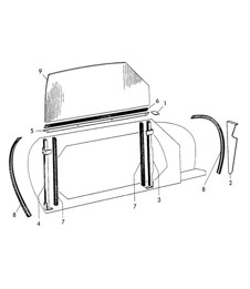 Vetro finestrino portiera (Modello: CABRIO) 356 / 356A 1950-1959
