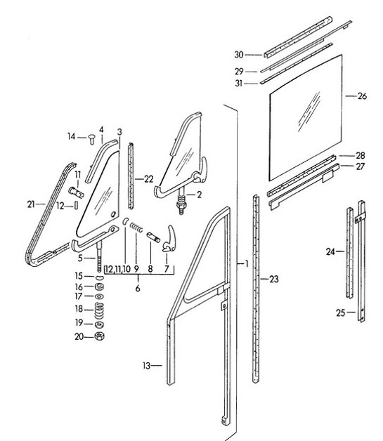 Diagram 805-020 Porsche 911 & 912 (1965-1989) Carrocería