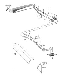 Oil pipe / Oil cooler (Model: CARRERA, ABARTH, 692/3/3A)  356B / 356C 1960-1965
