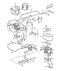 Carburateur et conduite d'alimentation en carburant (modèles : 1600, 1600 S, 1600 S90) 356B / 356C 1960-1965