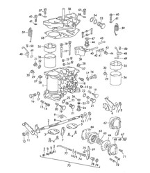 Losse onderdelen voor Carburateur SOLEX-40 PII-4/44 PII-4 (Model: 1600 S90/SC, CARRERA, 587/1 692/3A) 356B / 356C 1960-1965