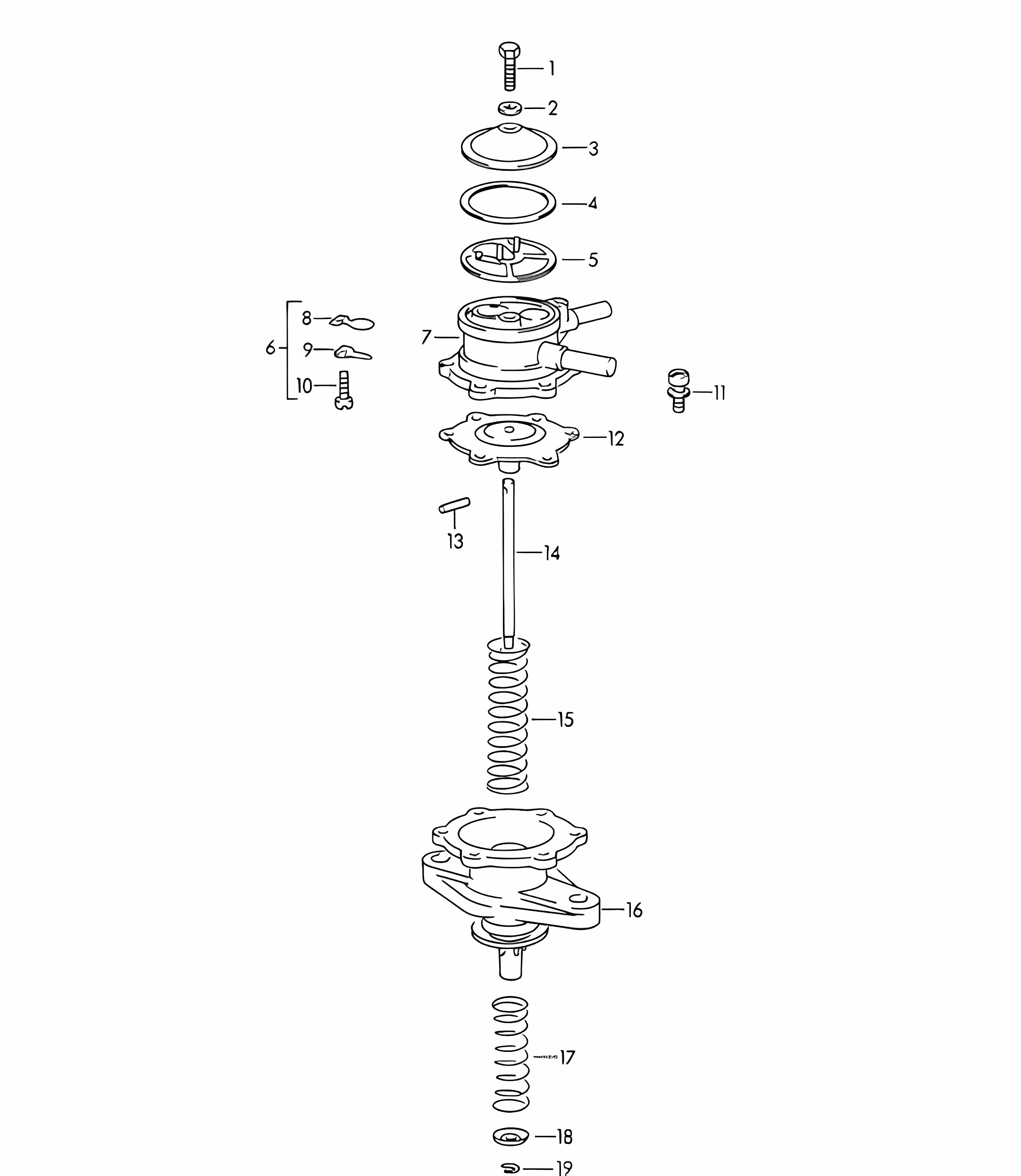 Single parts for Fuel pump (Model: 1600, 1600 S, 1600 S90, 1600 C/SC) 356B / 356C 1960-1965