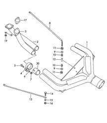 Exhaust system / Sport version / Only for Race track (Model: CARRERA, 692/3A)  356B / 356C 1960-1965