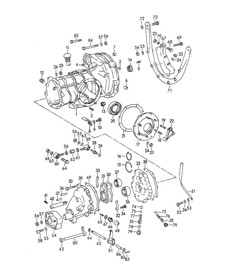 Transmission case with Transmission suspension 356B / 356C 1960-1965