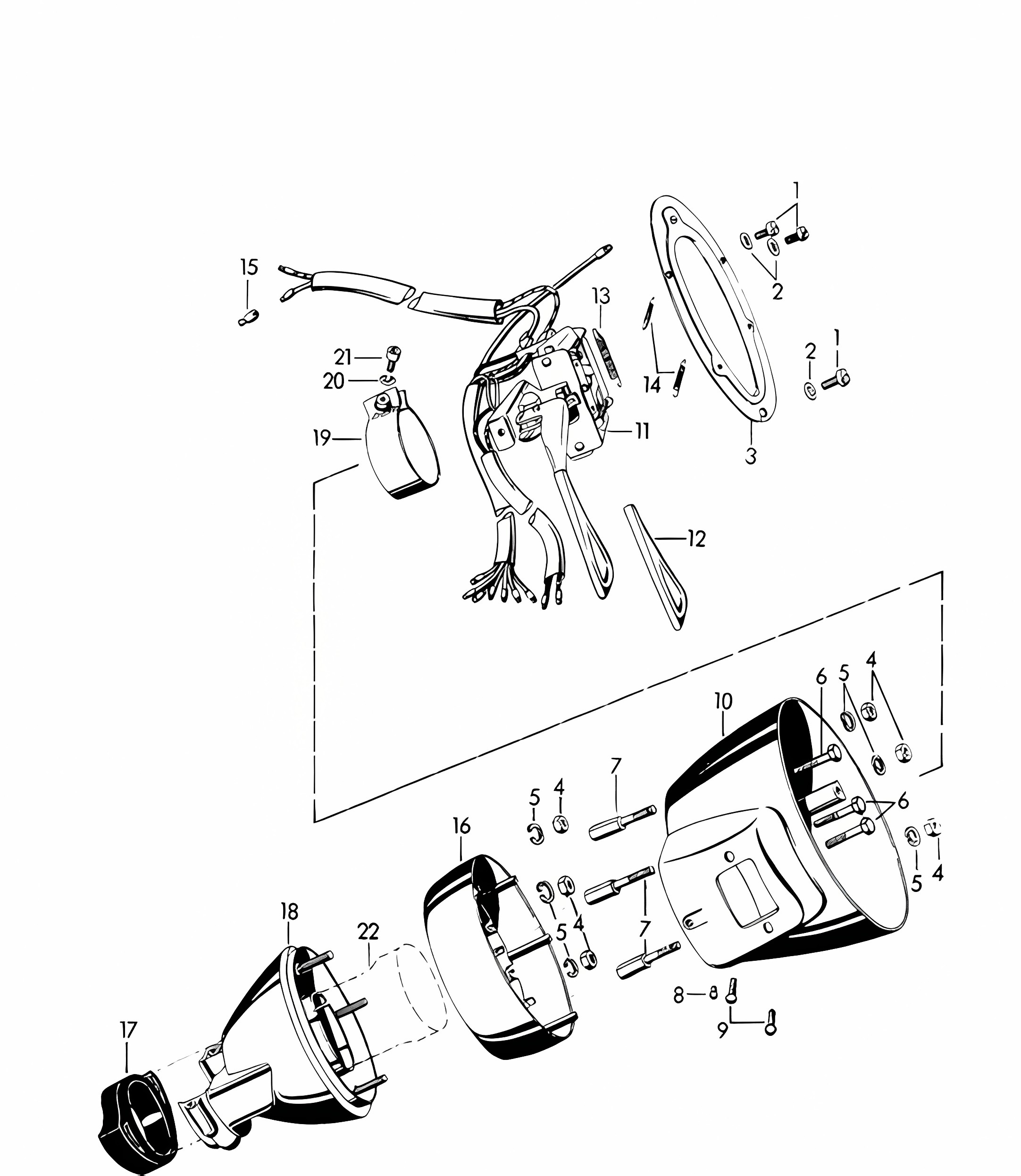 Steering column switch 356B / 356C 1960-1965