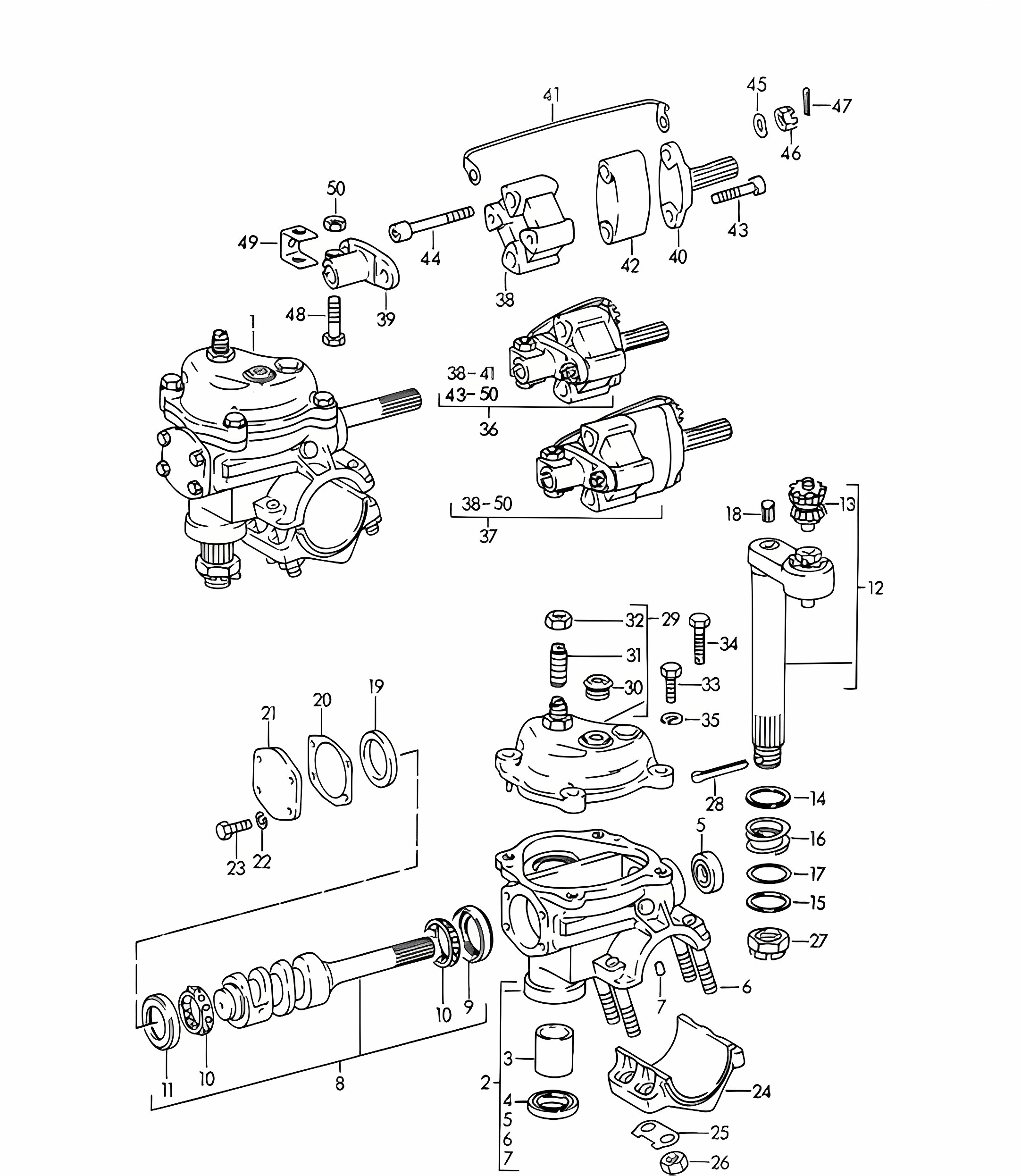Steering gear / Steering coupling  356B / 356C 1960-1965