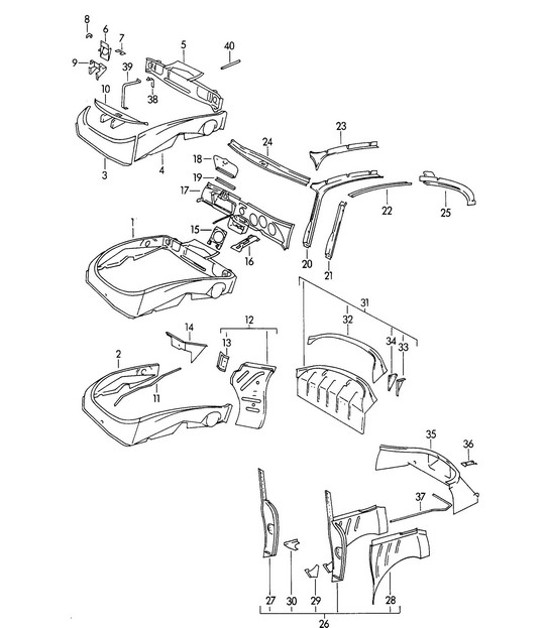 Diagram 801-015 Porsche Boxster 986/987/981 (1997-2016) Body