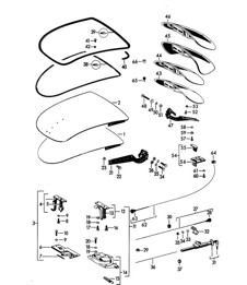 Lid / Front And Rear / with installation parts (It is necessary to rework) 356B / 356C 1960-1965