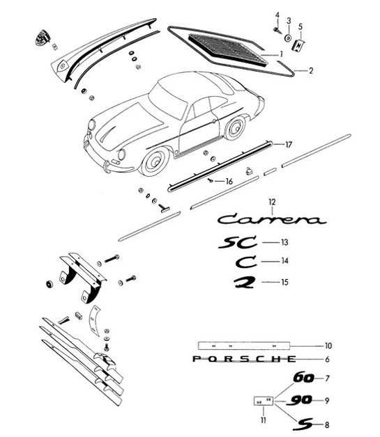 Diagram 810-005 Porsche Macan (95B) MK1 (2014-2018) Carrocería