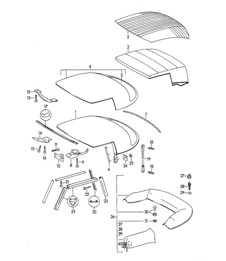 Convertible top / Convertible top covering (Model: CABRIO) 356B / 356C 1960-65