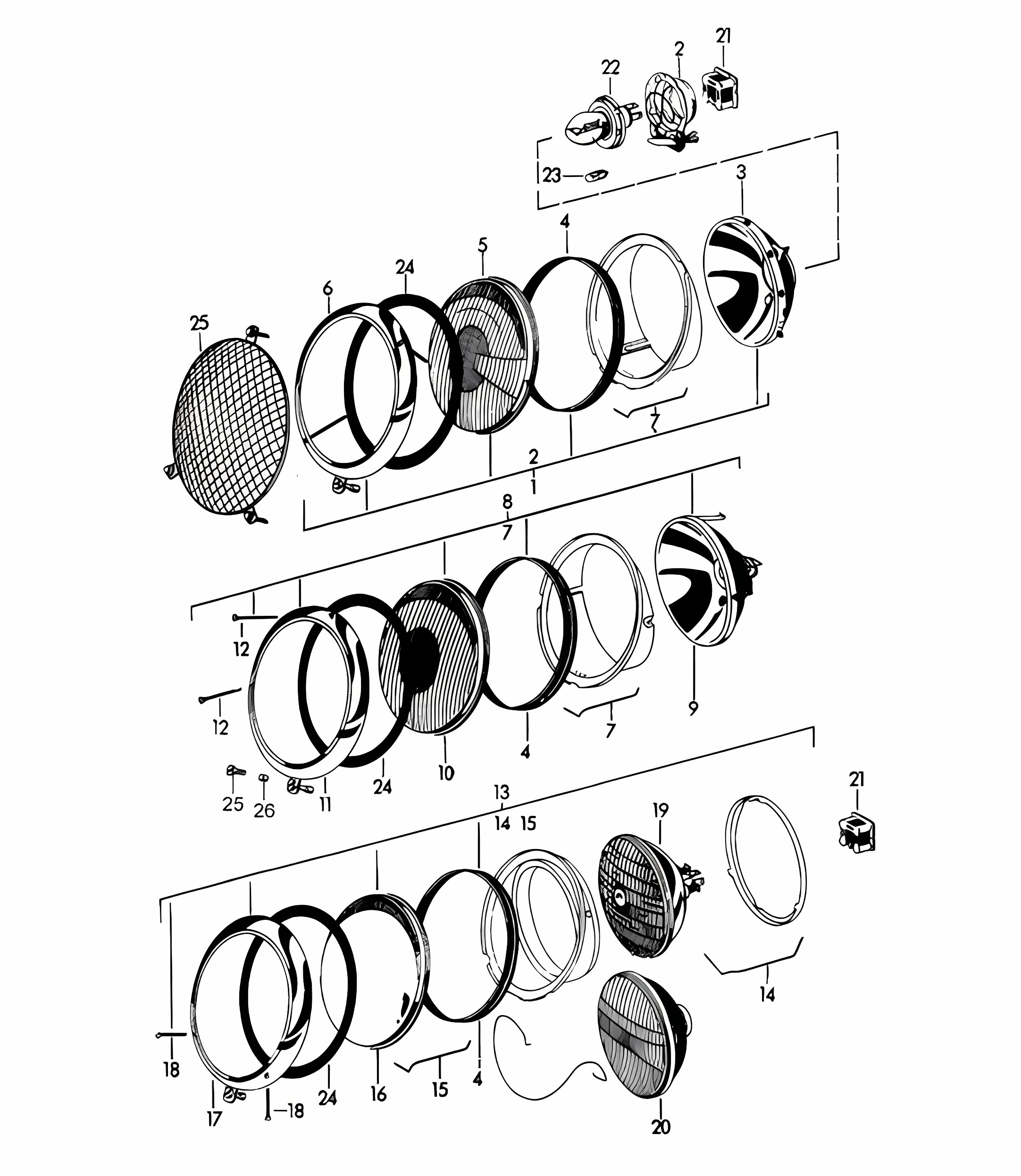 Headlamp 356B / 356C 1960-65