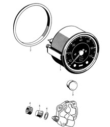 Tachymètre / Électrique / pour installation ultérieure pour moteur TYP 616 (Modèle : 1600 /S/S90) 356B / 356C 1960-65