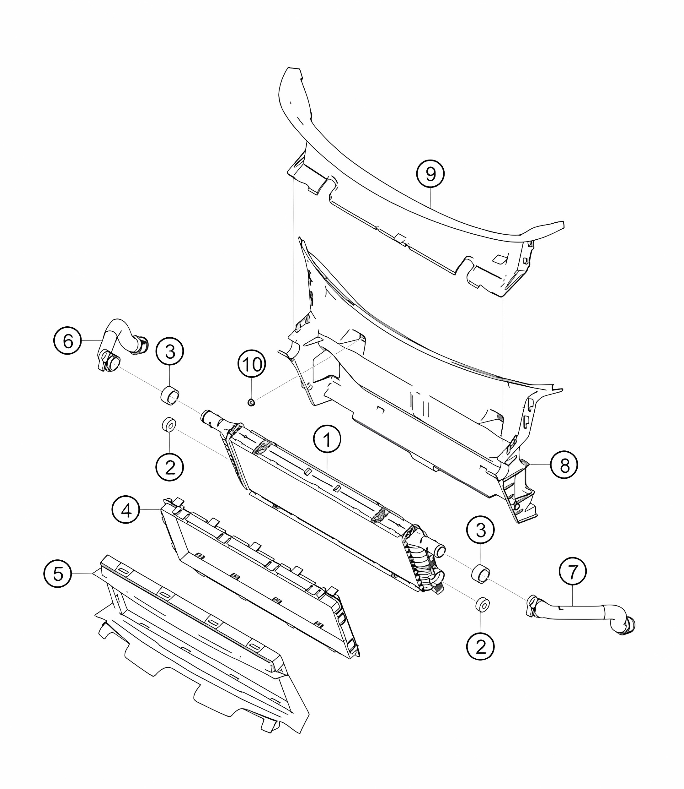 Water cooler middle 718 Cayman GT4 RS Clubsport 2020-2024