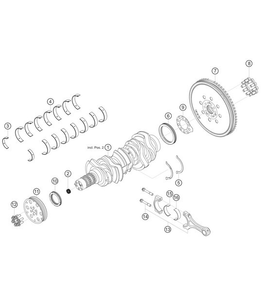 Diagram 1.1-03 Porsche Cayman 2.7L 981 2013-16 Engine