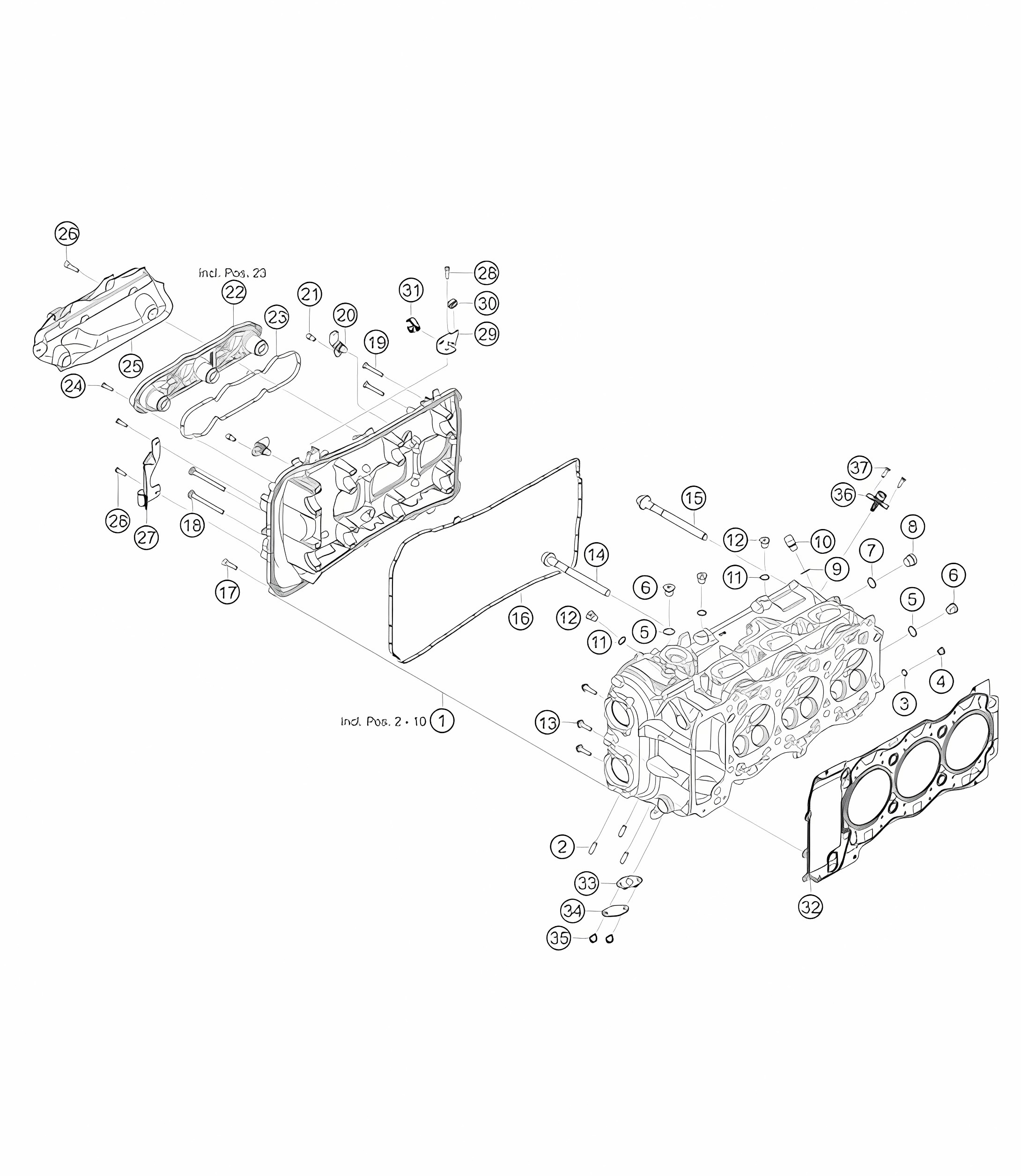 Cylinder head left 718 Cayman GT4 RS Clubsport 2020-2024