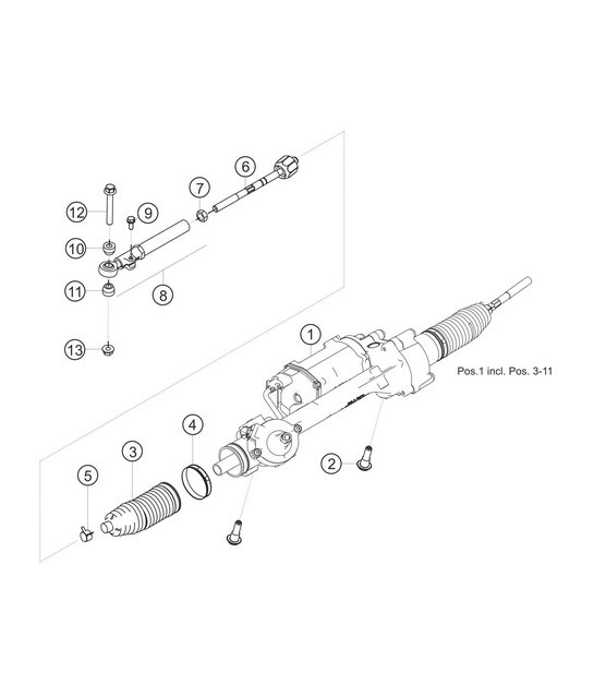 Diagram 4.4-05 Porsche Cayenne 9PA (955) 2003-2006 Assale anteriore, sterzo 