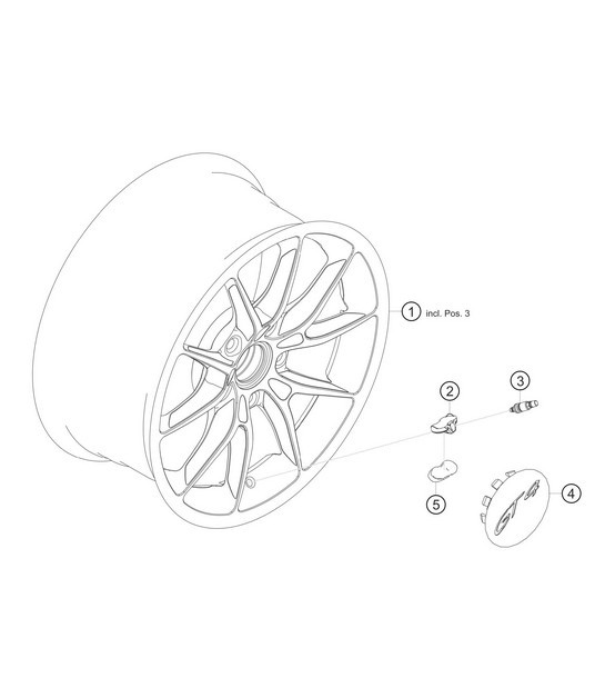 Diagram 6.6-01 Porsche Cayman 718 2.0L Manual (300 Bhp) Wheels, Brakes