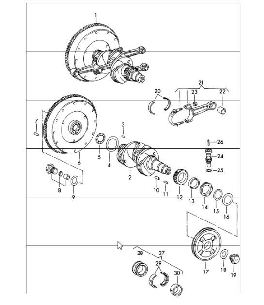 Diagram 102-05 Porsche 996 (911) (1997-2005) Motor