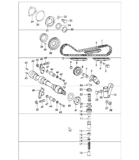 Diagram 103-15 Porsche Cayenne 9PA (955) 2003-2006 Motore