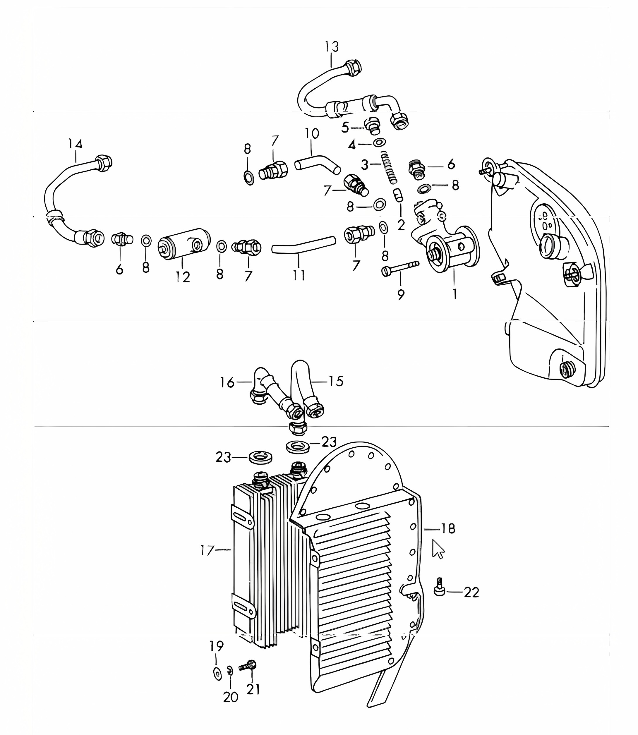 engine lubrication auxiliary units for TYP 901/10. for 911S 1969 onwards