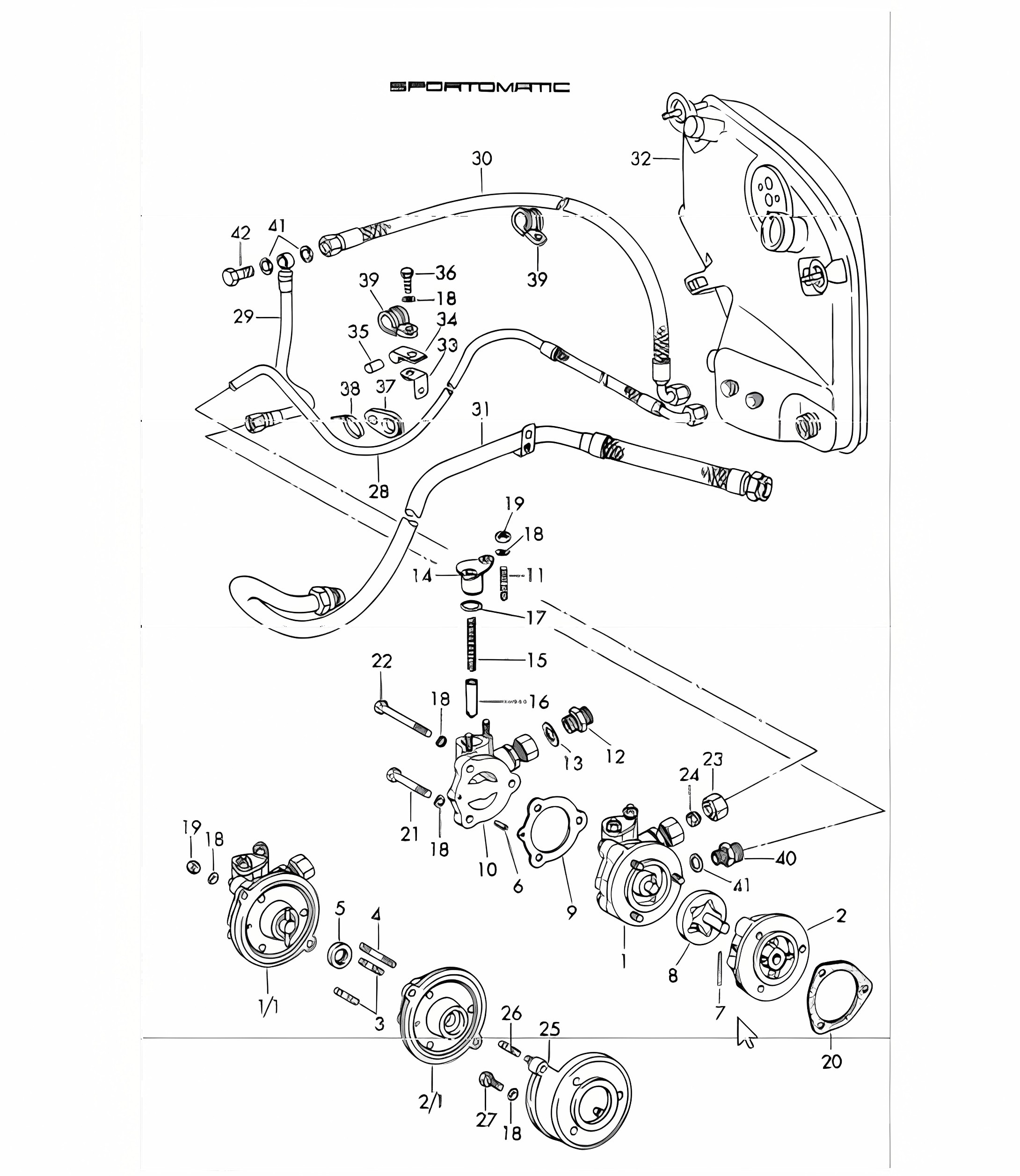 oil supply for converter sportomatic for 911 /L/S/TU UPTO 1968 and 911 T/E 1969 ONWARDS