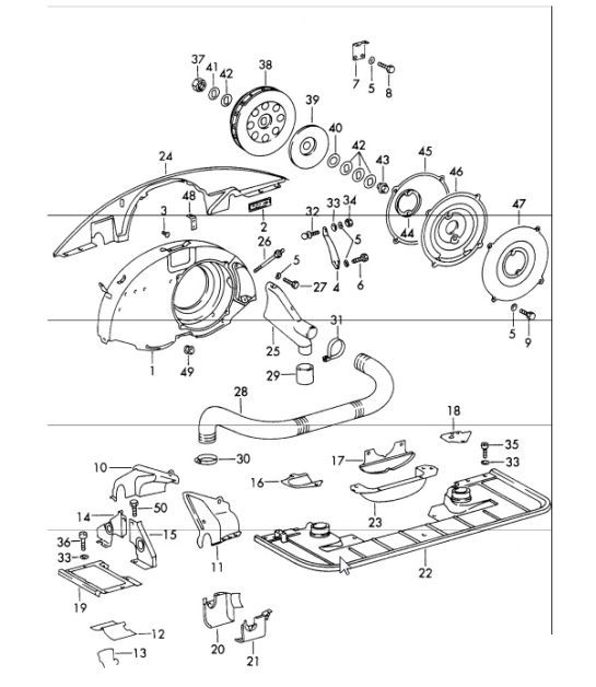 Diagram 105-10 Porsche 997 MK1 Carrera 2S 3.8L 2005-08 Moteur