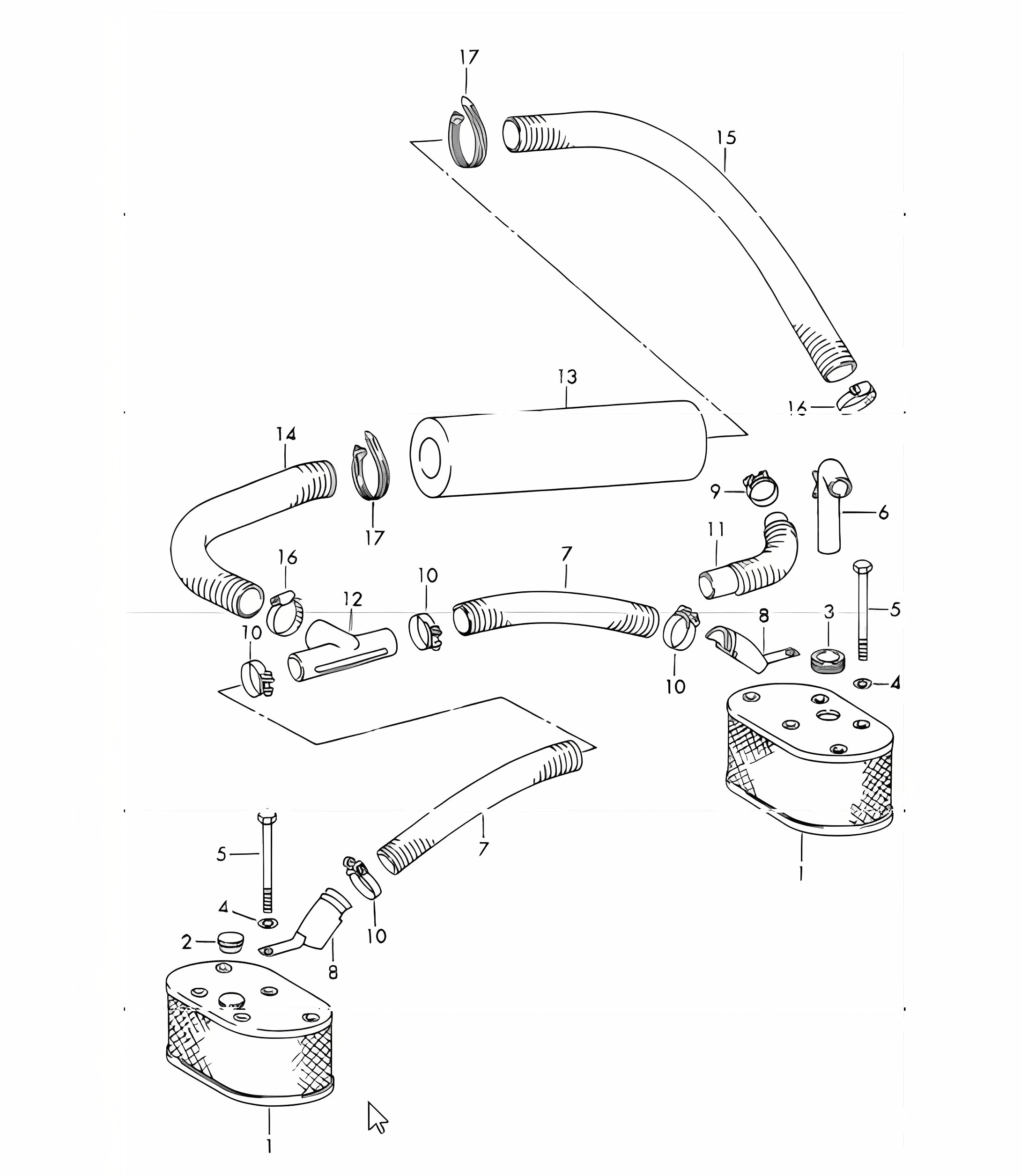 oil wetted air cleaner for cars with 5-speed transmission not for (I),(F) for (USA) M 075 0001 >>. 912 TARGA 1965-69