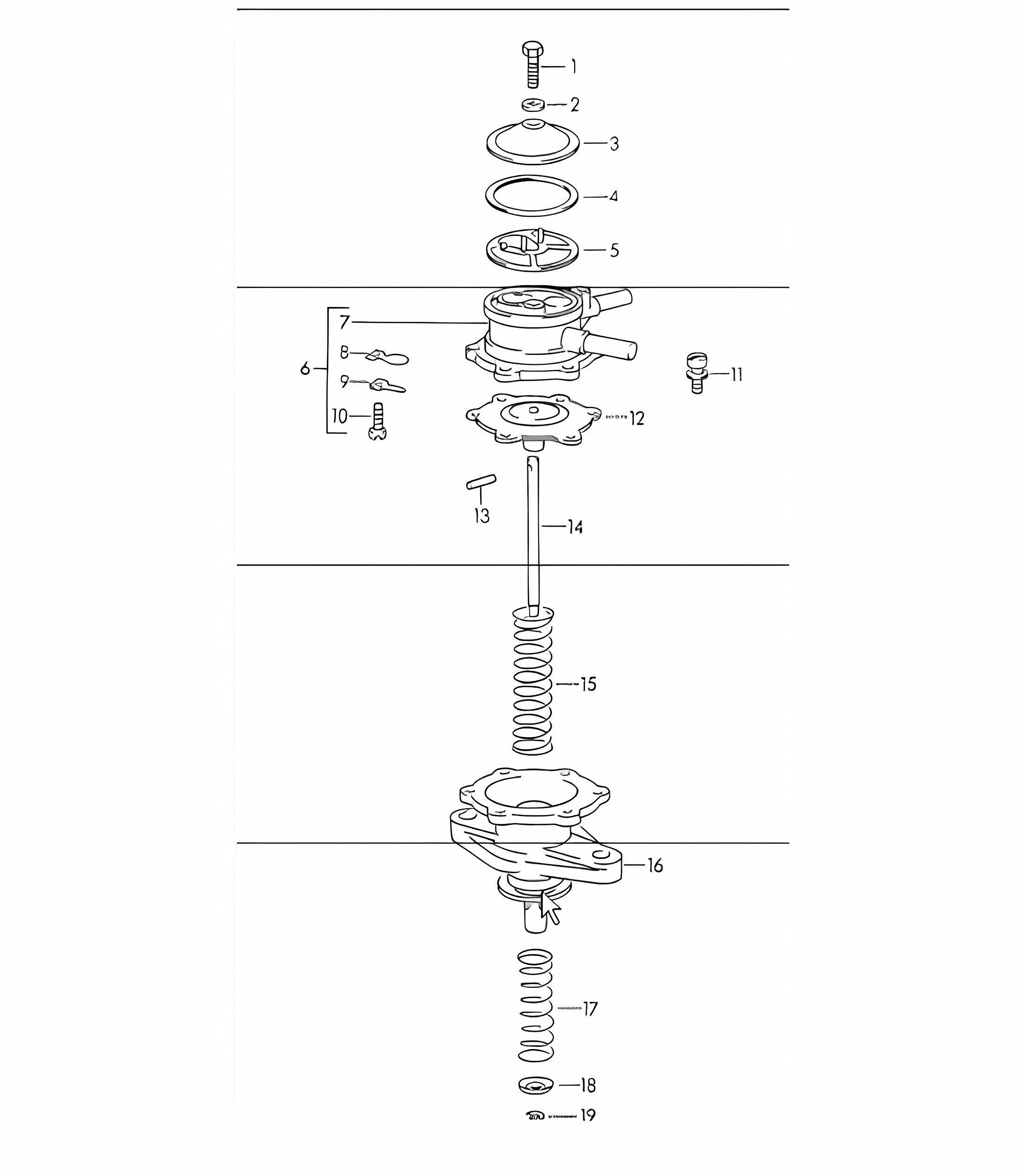 single parts for fuel pump 912 1965-69