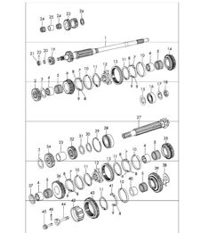gears and shafts 5-speed transmission 911 1965-69