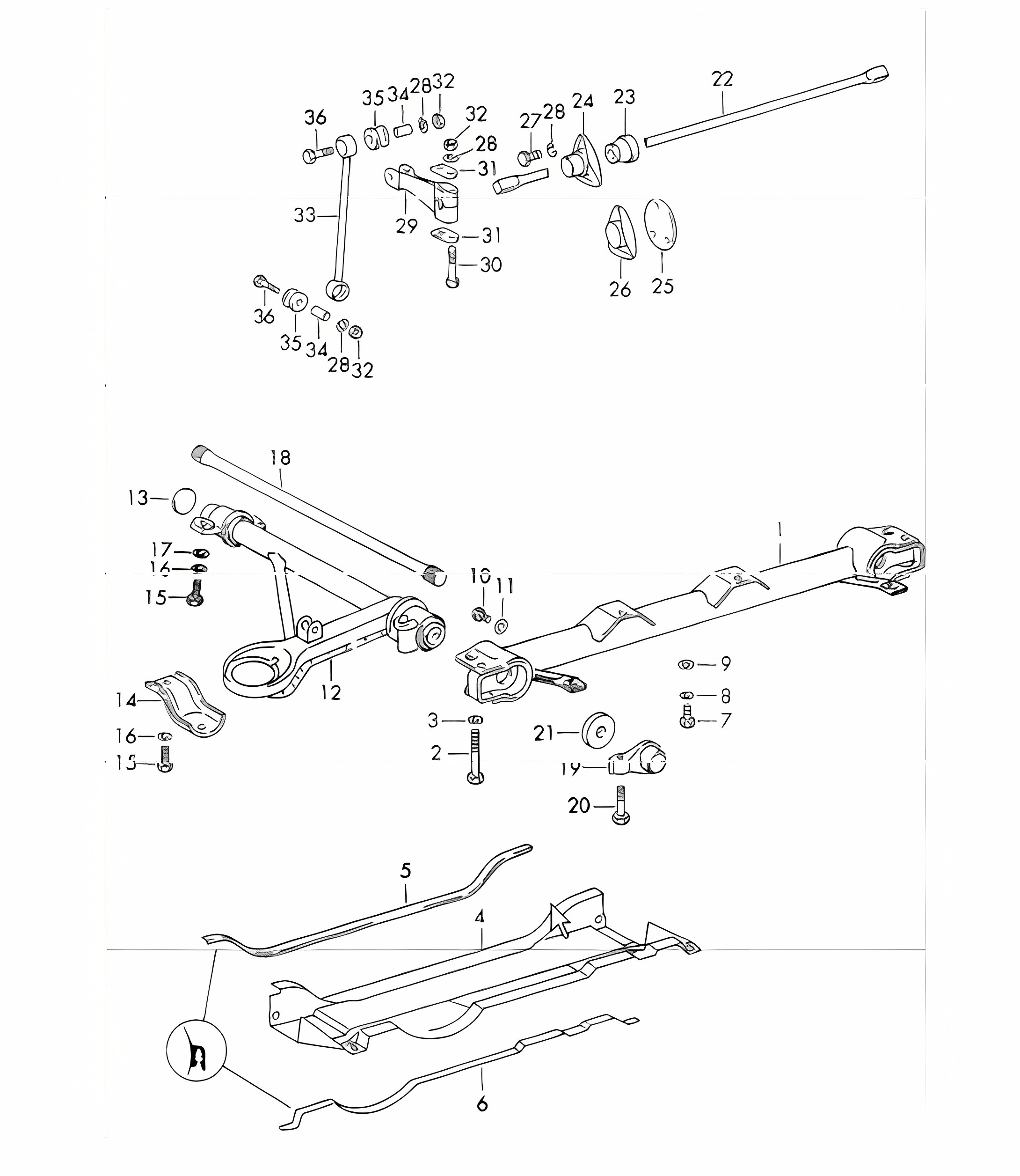 front axle stabiliser for 911 T/E/S and 912 / USA. 1969