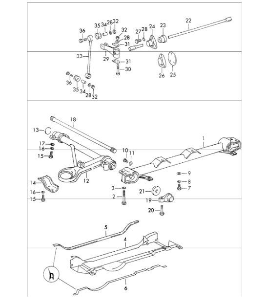 front axle stabiliser for 911 T/E/S and 912 / USA. 1969