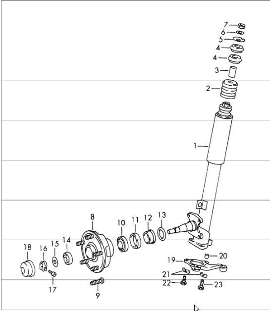 Diagram 402-00 Porsche 911 1984-1986 3.2L Front Axle, Steering 