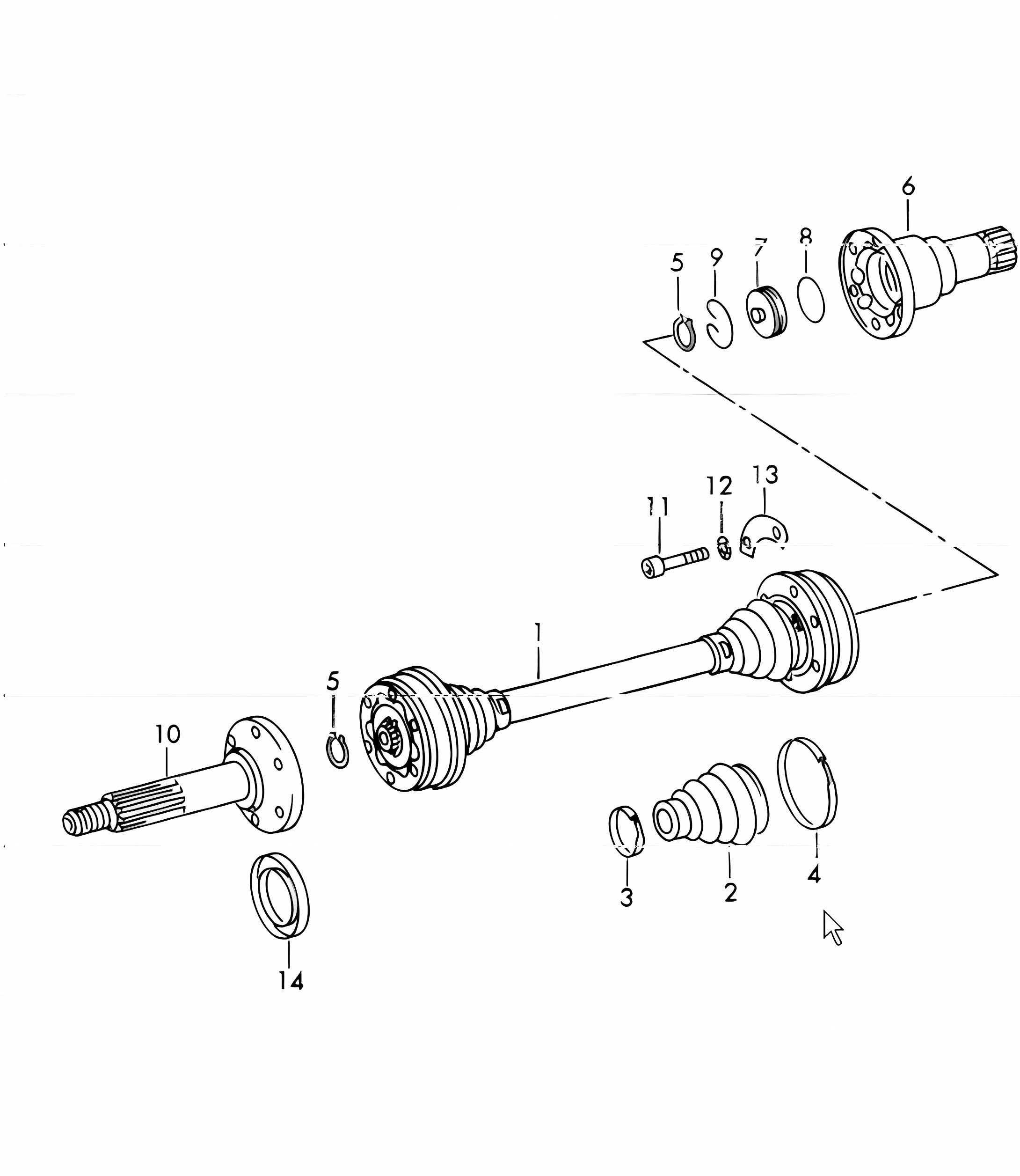 drive shaft - LOEBRO - for 911 upto 1968