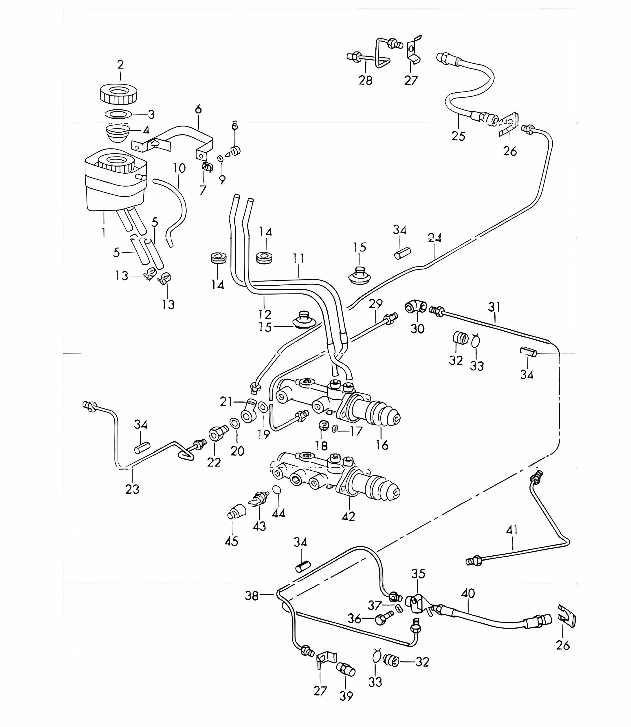 brake fluid reservoir and brake master cylinder 911 1968