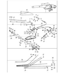 handbrake, manual throttle, heating, actuator for 911 1968 ONWARDS