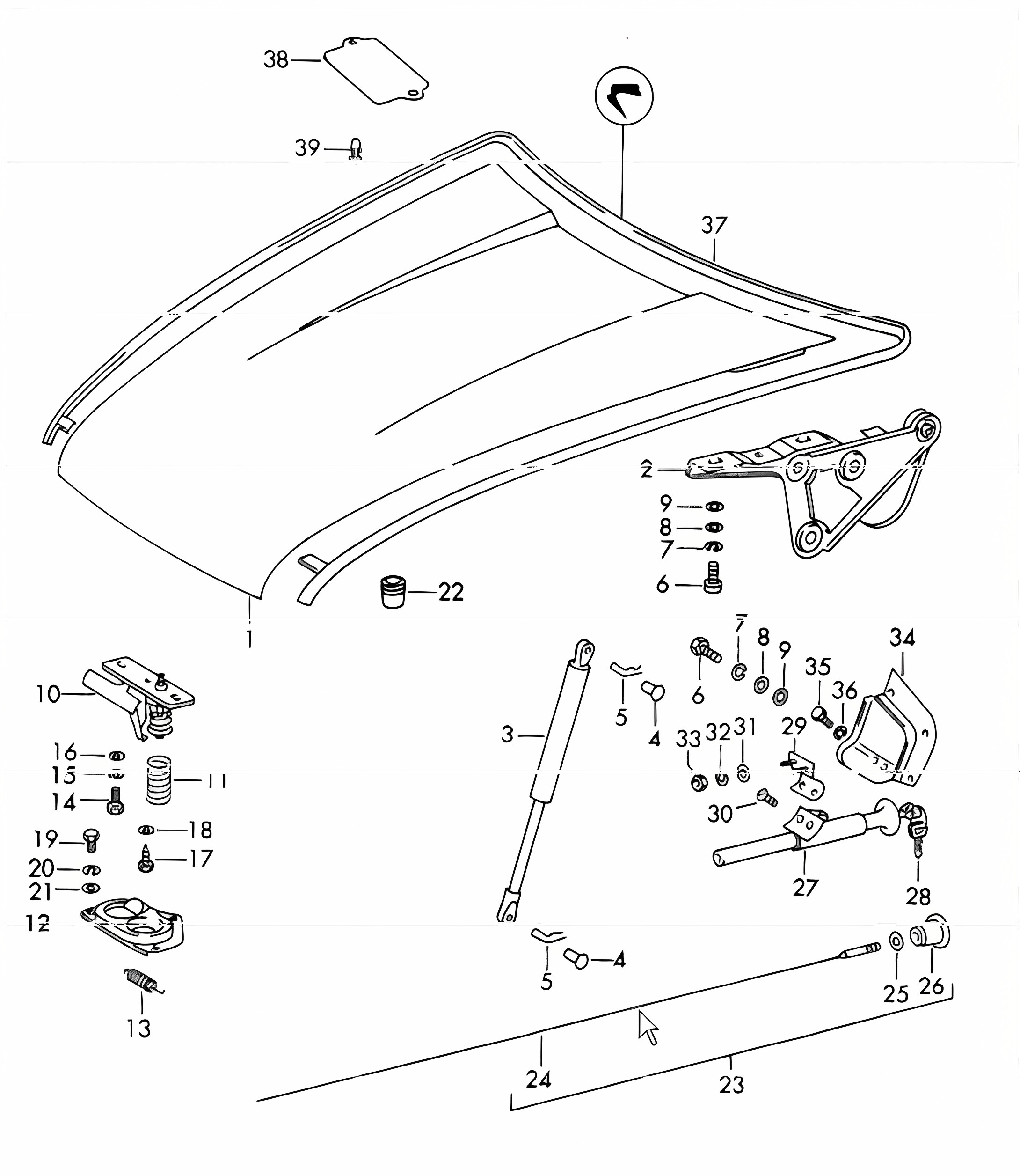 Lid Front 911 1965-69