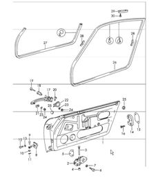 doors with installation parts 911 1965-69