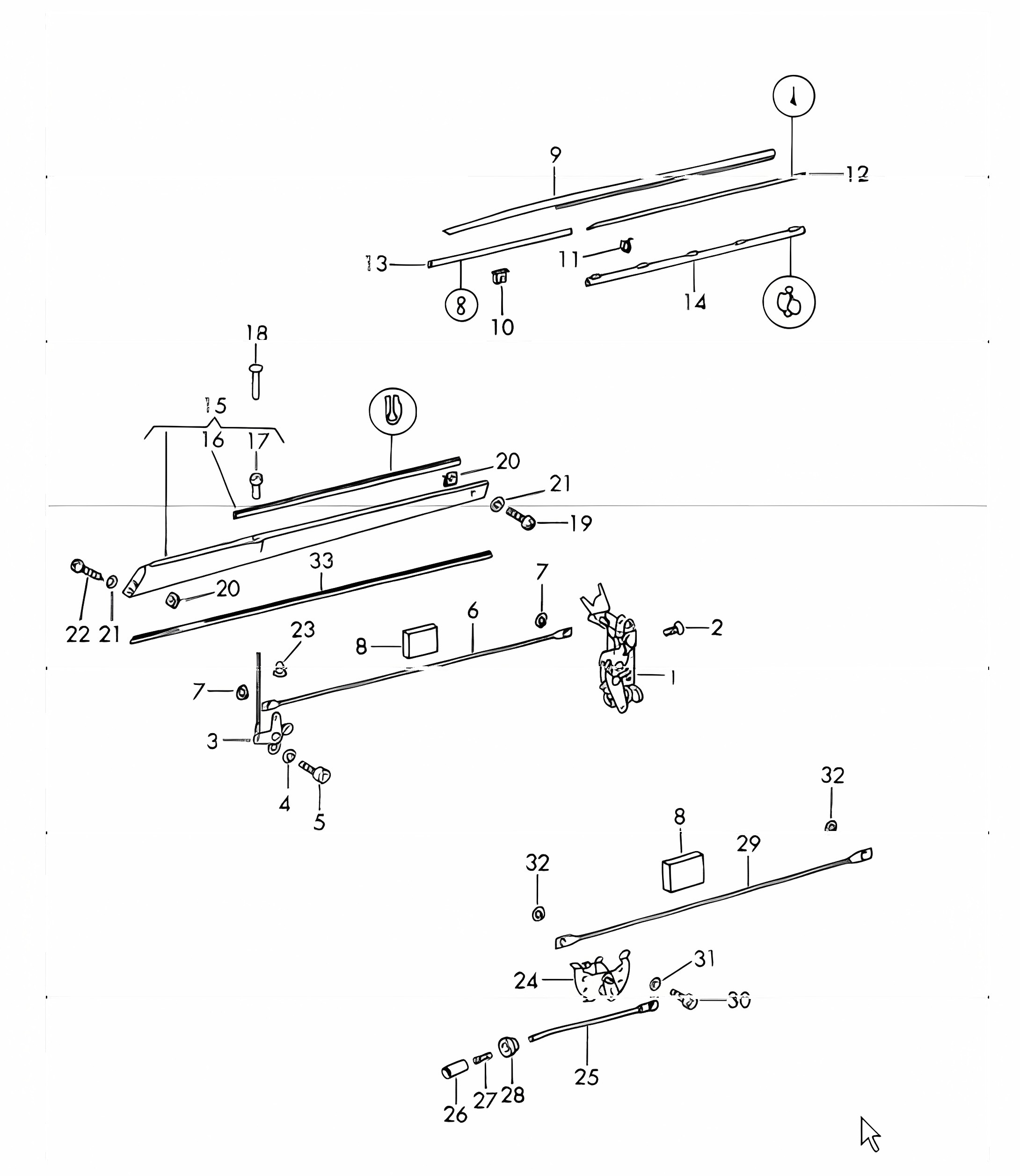 door lock with installation parts 911 1965-69