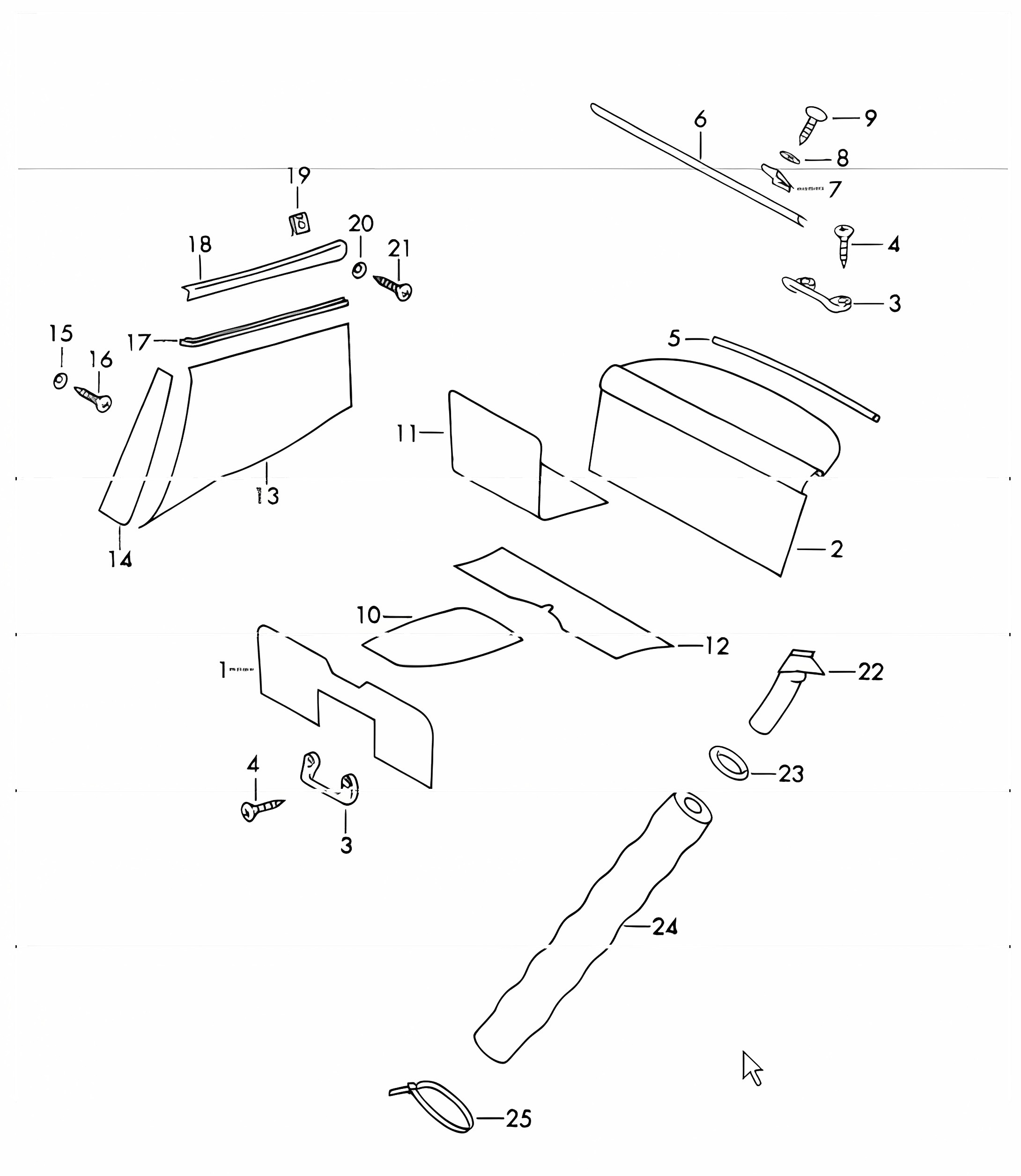 interior equipment Rear 911 1965-69