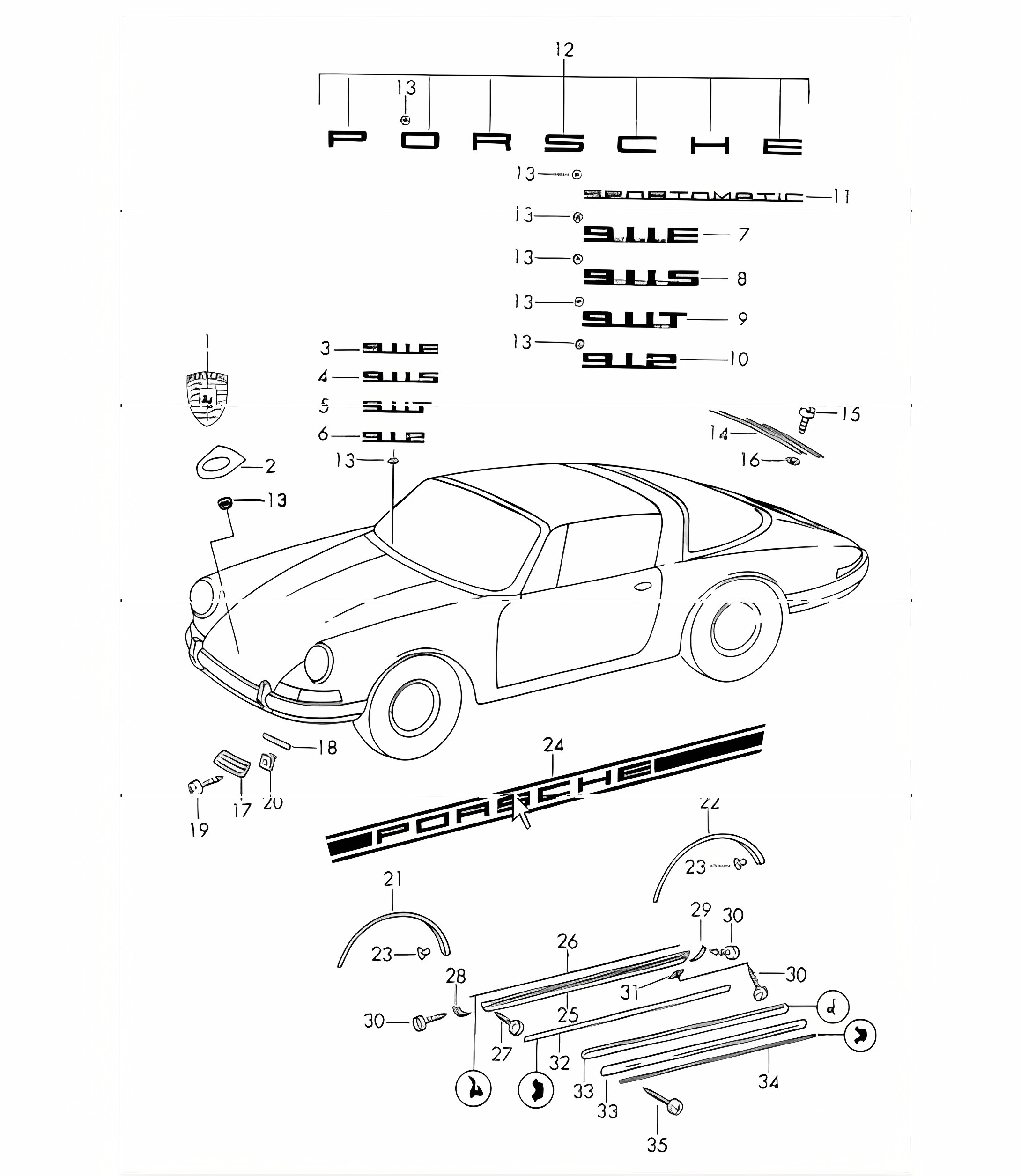 decorative fittings 911 1969