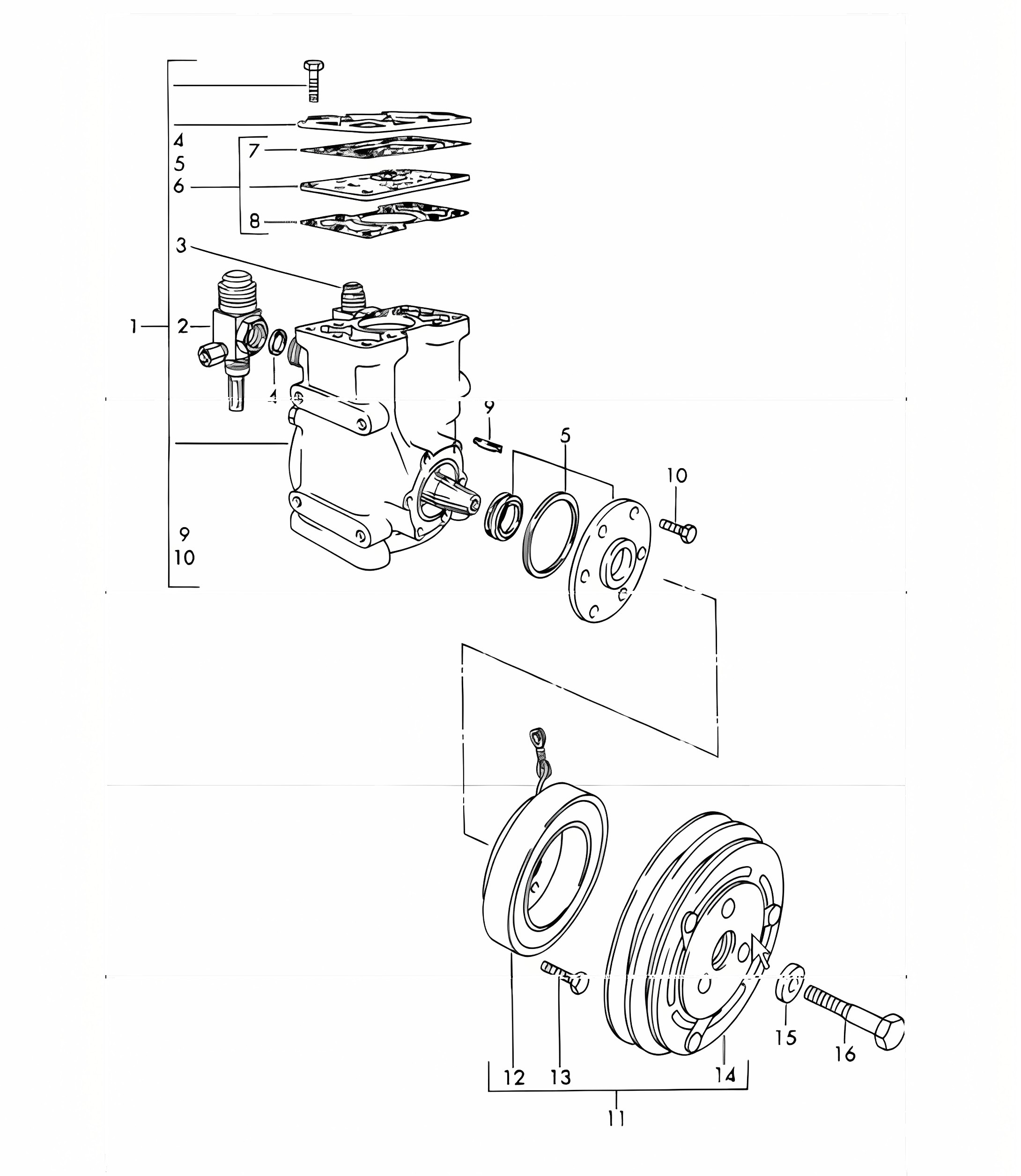 compressor clutch for air conditioner 911 /L/S/TU and 912 upto 1968